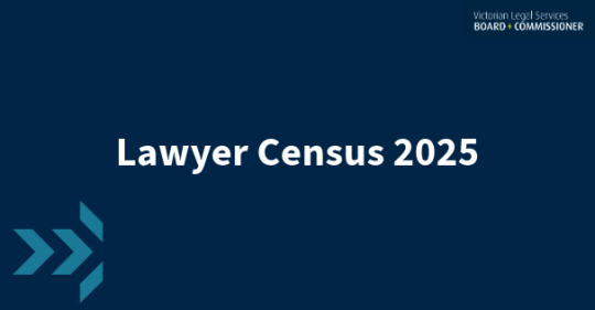 Text reading lawyer census 2025 on blue background